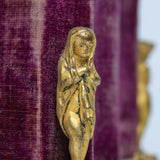 Antique French Napoleon III Velvet Casket By Maison Alphonse Giroux, Paris
