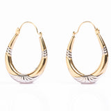 Vintage 9ct Gold Two Tone Creole Hoop Earrings