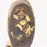 Antique Japanese Meiji Iron Gold and Silver Vesta Case By Komai Otojiro