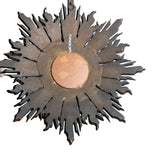 Large Vintage Mid-Century Large Gilt wood Sunburst Clock