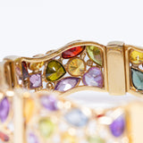 Vintage Italian 14ct Gold Multi-Gem Panel Bracelet
