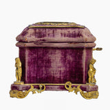 Antique French Napoleon III Velvet Casket By Maison Alphonse Giroux, Paris