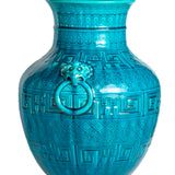 Antique Théodore Deck ‘Bleu Deck’ Large Turquoise Vase ca. 1867