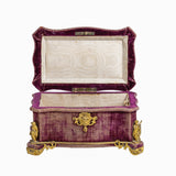 Antique French Napoleon III Velvet Casket By Maison Alphonse Giroux, Paris