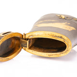 Antique Japanese Meiji Iron Gold and Silver Vesta Case By Komai Otojiro