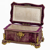 Antique French Napoleon III Velvet Casket By Maison Alphonse Giroux, Paris