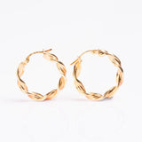 Vintage 9ct Gold Twisted Hoop Earrings