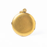 Antique Art Nouveau Gold Plated Mistletoe Photo Locket