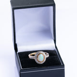 Vintage 18ct Gold Opal and Diamond Cluster Ring