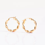 Vintage 9ct Gold Twisted Hoop Earrings