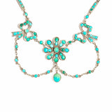 Antique Victorian Silver Turquoise Necklace