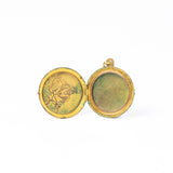 Antique Art Nouveau Gold Plated Mistletoe Photo Locket