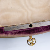 Antique French Napoleon III Velvet Casket By Maison Alphonse Giroux, Paris