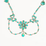 Antique Victorian Silver Turquoise Necklace