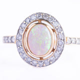Vintage 18ct Gold Opal and Diamond Cluster Ring