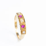 Antique Victorian 15ct Gold Ruby & Pearl Ring