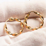 Vintage 9ct Gold Twisted Hoop Earrings