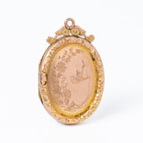 Antique Victorian 9ct Gold Back & Front Oval Locket Pendant
