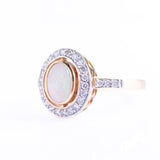 Vintage 18ct Gold Opal and Diamond Cluster Ring