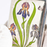Antique Art Nouveau German Enamel Iris Cigarette Case