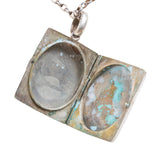Antique 18ct Gold French Napoleon III Floral Turquoise And Pearl Locket