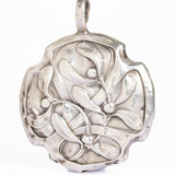 Antique Art Nouveau Silver Mistletoe Pendant Rattle, c. 1900