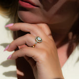 Vintage 18ct Gold Opal and Diamond Cluster Ring
