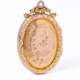Antique Victorian 9ct Gold Back & Front Oval Locket Pendant
