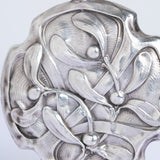 Antique Art Nouveau Silver Mistletoe Pendant Rattle, c. 1900