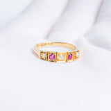 Antique Victorian 15ct Gold Ruby & Pearl Ring