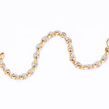 Vintage 18ct Two-Tone Gold Diamond Solid Section Bracelet