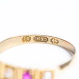 Antique Victorian 15ct Gold Ruby & Pearl Ring