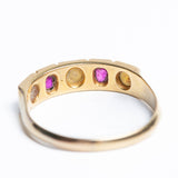 Antique Victorian 15ct Gold Ruby & Pearl Ring