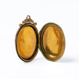 Antique Victorian 9ct Gold Back & Front Oval Locket Pendant