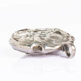 Antique Art Nouveau Silver Mistletoe Pendant Rattle, c. 1900