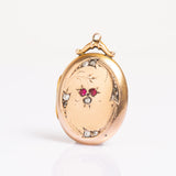 Antique Edwardian 9ct Gold Back & Front Paste Locket