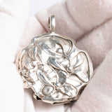 Antique Art Nouveau Silver Mistletoe Pendant Rattle, c. 1900