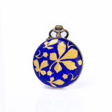 Antique Swiss Silver and Cobalt Blue Guilloché Enamel Pocket Watch Pendant