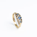 Antique Victorian 18ct Gold Diamond And Sapphire Five Stone Ring