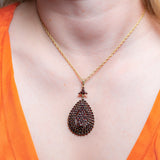 Vintage Bohemian Garnet Pear Shaped Pendant