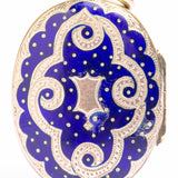 Antique Victorian Blue Enamel Rolled Gold Locket