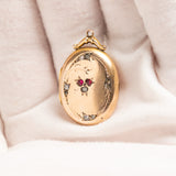 Antique Edwardian 9ct Gold Back & Front Paste Locket