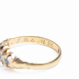 Antique Victorian 18ct Gold Diamond And Sapphire Five Stone Ring