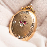 Antique Edwardian 9ct Gold Back & Front Paste Locket