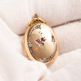 Antique Edwardian 9ct Gold Back & Front Paste Locket