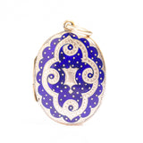 Antique Victorian Blue Enamel Rolled Gold Locket