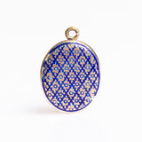 Antique Victorian Rolled Gold & Blue Enamel Pendant Locket