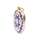 Antique Victorian Blue Enamel Rolled Gold Locket