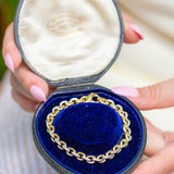 Vintage 18ct Two-Tone Gold Diamond Solid Section Bracelet