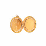 Antique Victorian Yellow Metal Large Fleur-de-Lis Paste Locket
